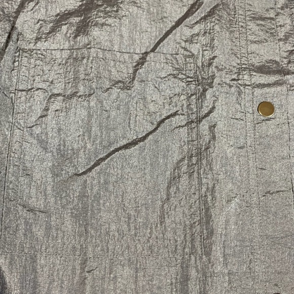 Athleta Top Womens Medium Gray Snap Button Up Long Sleeve Oversized Shacket New - Picture 7 of 13